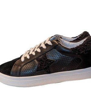 Steve Madden Stared NY90 Black Sneaker SZ 9 NWOB